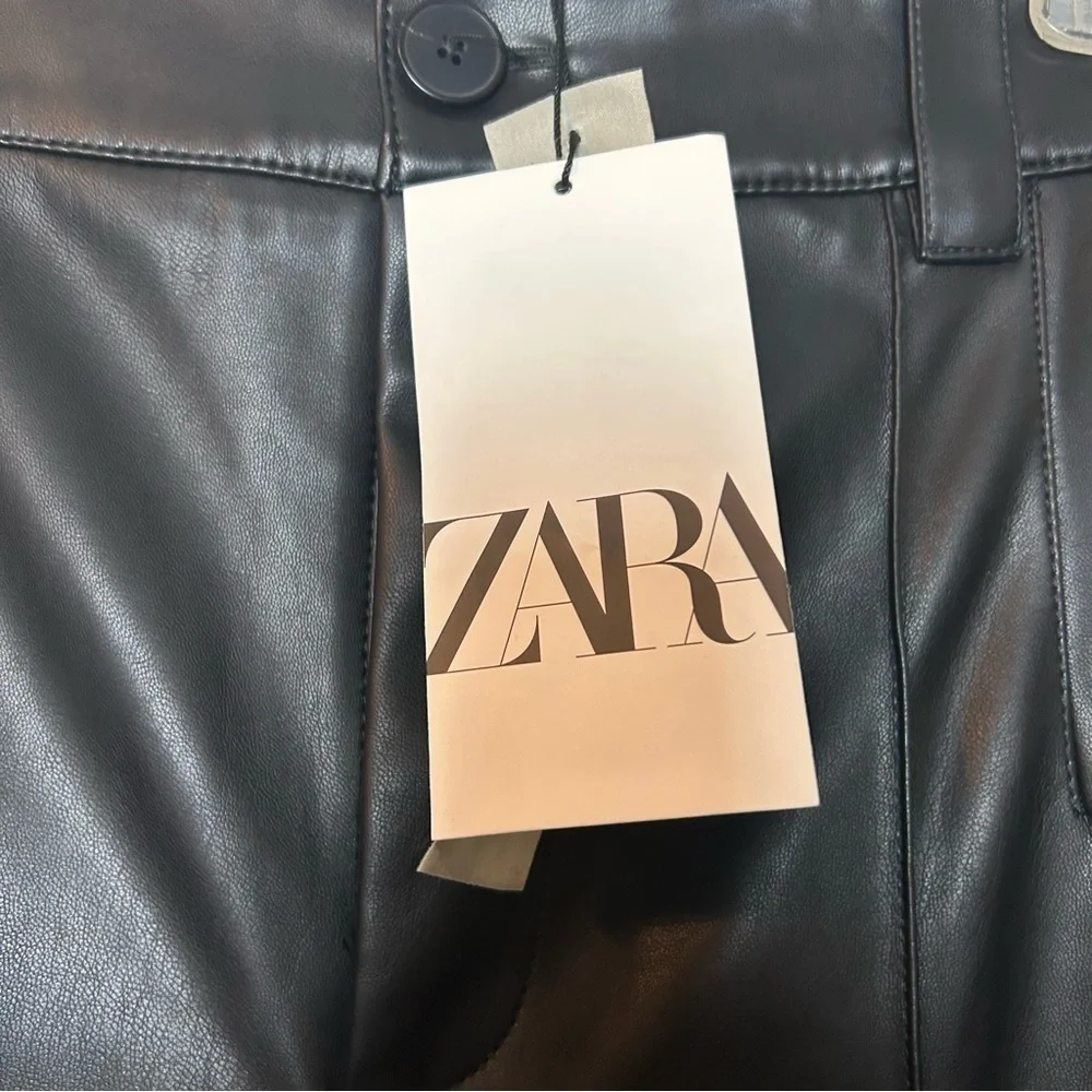 Zara Francine’s Black Full Length Faux Leather High Rise Bloggers Favorite Pants